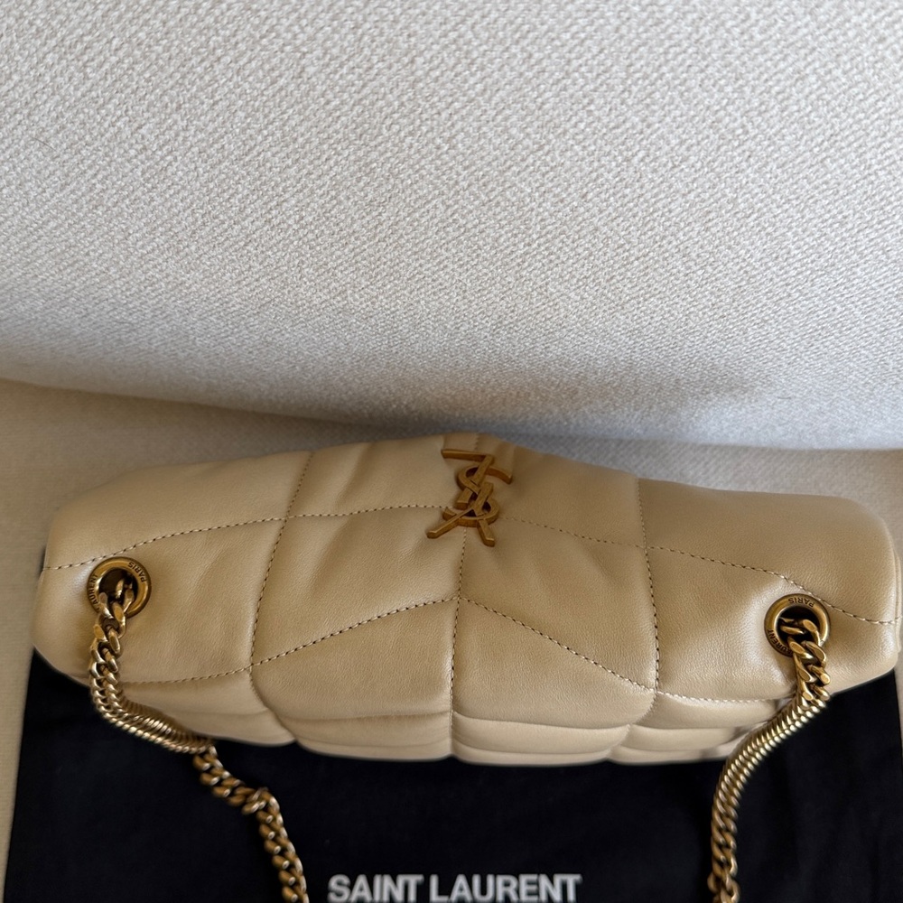 Saint Laurent Toy Puffer Lambskin Quilter Shoulder Bag Beige - Picture 8 of 16